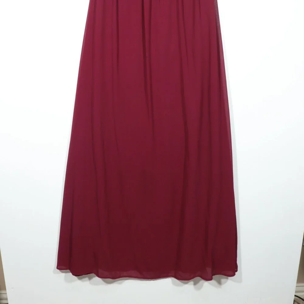 NWOT Lulus Air Of Romance Burgundy Maxi Dress Red Size X-Large - Picture 7 of 16